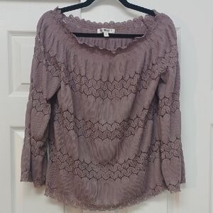 Say What? Dusty Purple Lace Blouse
